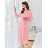 Ekouaer Women’s Robe Long Waffle Knit Bathrobe Lightweight Soft Kimono Robes Loungewear S-XXL(Light Pink)