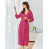 Ekouaer Women’s Robe Long Waffle Knit Bathrobe Lightweight Soft Kimono Robes Loungewear S-XXL(Small Waffle-rose)