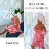 Ekouaer Women’s Satin Robe Silk Kimono Bathrobe Bridesmaid Wedding Bridal Party Robes 3/4 Bell Sleeve Sleepwear S-XXL(Blush Pink)