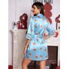 Ekouaer Women’s Satin Robe Silk Kimono Bathrobe Bridesmaid Wedding Bridal Party Robes 3/4 Bell Sleeve Sleepwear S-XXL(Light Blue – Juice)