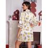Ekouaer Women’s Satin Robe Silk Kimono Bathrobe Bridesmaid Wedding Bridal Party Robes 3/4 Bell Sleeve Sleepwear S-XXL(Oyster Lemon)