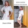 Ekouaer Women’s Satin Robe Silk Kimono Bathrobe Bridesmaid Wedding Bridal Party Robes 3/4 Bell Sleeve Sleepwear S-XXL(White)