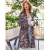 Ekouaer Women’s Velour Bathrobe – Knee Length, Warm, Plush, Long Sleeve Lounge Robe(Black Paisley)