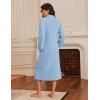 Ekouaer Women’s Zip Up Robe Fleece Bathrobe Long Zipper Lounger Warm Housecoat Long Sleeve Nightgown with Pockets S-XXL(Baby Blue)