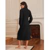 Ekouaer Women’s Zip Up Robe Fleece Bathrobe Long Zipper Lounger Warm Housecoat Long Sleeve Nightgown with Pockets S-XXL(Black)