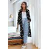 Ekouaer Women’s Zip Up Robe Fleece Bathrobe Long Zipper Lounger Warm Housecoat Long Sleeve Nightgown with Pockets S-XXL(Black Stars)