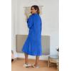 Ekouaer Women’s Zip Up Robe Fleece Bathrobe Long Zipper Lounger Warm Housecoat Long Sleeve Nightgown with Pockets S-XXL(Deep Sky Blue)