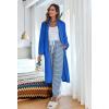 Ekouaer Women’s Zip Up Robe Fleece Bathrobe Long Zipper Lounger Warm Housecoat Long Sleeve Nightgown with Pockets S-XXL(Deep Sky Blue)