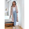 Ekouaer Women’s Zip Up Robe Fleece Bathrobe Long Zipper Lounger Warm Housecoat Long Sleeve Nightgown with Pockets S-XXL(Leopard)