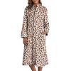 Ekouaer Women’s Zip Up Robe Fleece Bathrobe Long Zipper Lounger Warm Housecoat Long Sleeve Nightgown with Pockets S-XXL(Leopard)
