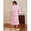 Ekouaer Women’s Zip Up Robe Fleece Bathrobe Long Zipper Lounger Warm Housecoat Long Sleeve Nightgown with Pockets S-XXL(Light Pink)