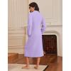 Ekouaer Women’s Zip Up Robe Fleece Bathrobe Long Zipper Lounger Warm Housecoat Long Sleeve Nightgown with Pockets S-XXL(Lilac)