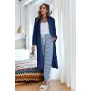 Ekouaer Women’s Zip Up Robe Fleece Bathrobe Long Zipper Lounger Warm Housecoat Long Sleeve Nightgown with Pockets S-XXL(Navy)