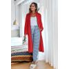 Ekouaer Women’s Zip Up Robe Fleece Bathrobe Long Zipper Lounger Warm Housecoat Long Sleeve Nightgown with Pockets S-XXL(Red)