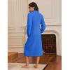 Ekouaer Women’s Zip Up Robe Fleece Bathrobe Long Zipper Lounger Warm Housecoat Long Sleeve Nightgown with Pockets S-XXL(Royal Blue)