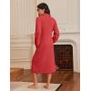 Ekouaer Women’s Zip Up Robe Fleece Bathrobe Long Zipper Lounger Warm Housecoat Long Sleeve Nightgown with Pockets S-XXL(Strong Red)