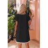 Ekouaer Womens Zipper Front Housecoats Short Sleeve Bathrobes Lace Trim Nightgown with Pockets(Black)