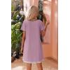 Ekouaer Womens Zipper Front Housecoats Short Sleeve Bathrobes Lace Trim Nightgown with Pockets(Lavender)