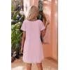 Ekouaer Womens Zipper Front Housecoats Short Sleeve Bathrobes Lace Trim Nightgown with Pockets(Misty Rose)
