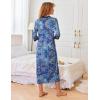 Ekouaer Women’s Zipper Robe 3/4 Sleeves Housecoat Full Length Nightgown Soft Loungewear Robe with Pockets S-3XL(Blue Paisley)