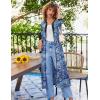 Ekouaer Women’s Zipper Robe 3/4 Sleeves Housecoat Full Length Nightgown Soft Loungewear Robe with Pockets S-3XL(Blue Paisley)