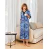 Ekouaer Women’s Zipper Robe 3/4 Sleeves Housecoat Full Length Nightgown Soft Loungewear Robe with Pockets S-3XL(Blue Paisley)