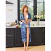 Ekouaer Women’s Zipper Robe 3/4 Sleeves Housecoat Full Length Nightgown Soft Loungewear Robe with Pockets S-3XL(Blue Paisley)
