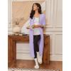 Ekouaer Women’s Zipper Robe 3/4 Sleeves Housecoat Full Length Nightgown Soft Loungewear Robe with Pockets S-3XL(Lavender)