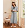 Ekouaer Women’s Zipper Robe 3/4 Sleeves Housecoat Full Length Nightgown Soft Loungewear Robe with Pockets S-3XL(Light Gray)