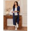 Ekouaer Women’s Zipper Robe 3/4 Sleeves Housecoat Full Length Nightgown Soft Loungewear Robe with Pockets S-3XL(Navy Blue)