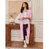 Ekouaer Women’s Zipper Robe 3/4 Sleeves Housecoat Full Length Nightgown Soft Loungewear Robe with Pockets S-3XL(Pink)