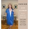 Ekouaer Womens’ Zipper Robe Short Sleeve Bathrobes Summer Sleepwear Soft Housecoat with Pockets Zip Up House Robes S-3XL(Blue)
