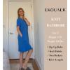 Ekouaer Womens’ Zipper Robe Short Sleeve Bathrobes Summer Sleepwear Soft Housecoat with Pockets Zip Up House Robes S-3XL(Blue)