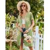 Ekouaer Womens’ Zipper Robe Short Sleeve Bathrobes Summer Sleepwear Soft Housecoat with Pockets Zip Up House Robes S-3XL(Floral Green)
