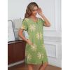 Ekouaer Womens’ Zipper Robe Short Sleeve Bathrobes Summer Sleepwear Soft Housecoat with Pockets Zip Up House Robes S-3XL(Floral Green)
