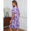 Ekouaer Womens’ Zipper Robe Short Sleeve Bathrobes Summer Sleepwear Soft Housecoat with Pockets Zip Up House Robes S-3XL(Floral Purple)