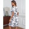 Ekouaer Womens’ Zipper Robe Short Sleeve Bathrobes Summer Sleepwear Soft Housecoat with Pockets Zip Up House Robes S-3XL(Floral White)