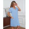 Ekouaer Womens’ Zipper Robe Short Sleeve Bathrobes Summer Sleepwear Soft Housecoat with Pockets Zip Up House Robes S-3XL(Light Blue)