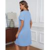Ekouaer Womens’ Zipper Robe Short Sleeve Bathrobes Summer Sleepwear Soft Housecoat with Pockets Zip Up House Robes S-3XL(Light Blue)