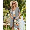 Ekouaer Womens’ Zipper Robe Short Sleeve Bathrobes Summer Sleepwear Soft Housecoat with Pockets Zip Up House Robes S-3XL(Medium Gray)