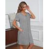 Ekouaer Womens’ Zipper Robe Short Sleeve Bathrobes Summer Sleepwear Soft Housecoat with Pockets Zip Up House Robes S-3XL(Medium Gray)