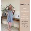 Ekouaer Womens’ Zipper Robe Short Sleeve Bathrobes Summer Sleepwear Soft Housecoat with Pockets Zip Up House Robes S-3XL(Medium Gray)