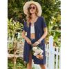Ekouaer Womens’ Zipper Robe Short Sleeve Bathrobes Summer Sleepwear Soft Housecoat with Pockets Zip Up House Robes S-3XL(Navy Blue)