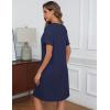 Ekouaer Womens’ Zipper Robe Short Sleeve Bathrobes Summer Sleepwear Soft Housecoat with Pockets Zip Up House Robes S-3XL(Navy Blue)