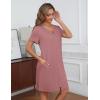 Ekouaer Womens’ Zipper Robe Short Sleeve Bathrobes Summer Sleepwear Soft Housecoat with Pockets Zip Up House Robes S-3XL(Purplish Red)