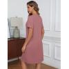 Ekouaer Womens’ Zipper Robe Short Sleeve Bathrobes Summer Sleepwear Soft Housecoat with Pockets Zip Up House Robes S-3XL(Purplish Red)