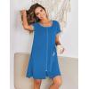 Ekouaer Zip Up Robes for Women Short Sleeves Zipper House Coat Short Bathrobes Lightweight Nightgown with Pockets S-3XL(Deep Sky Blue)