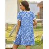 Ekouaer Zip Up Robes for Women Short Sleeves Zipper House Coat Short Bathrobes Lightweight Nightgown with Pockets S-3XL(Flower Blue)