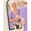 Ekouaer Zip Up Robes for Women Short Sleeves Zipper House Coat Short Bathrobes Lightweight Nightgown with Pockets S-3XL(Lavender)