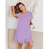 Ekouaer Zip Up Robes for Women Short Sleeves Zipper House Coat Short Bathrobes Lightweight Nightgown with Pockets S-3XL(Lavender)